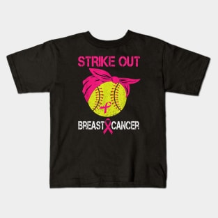 Strike Out Breast Cancer Baseball Fight Awareness Men Women Kids T-Shirt